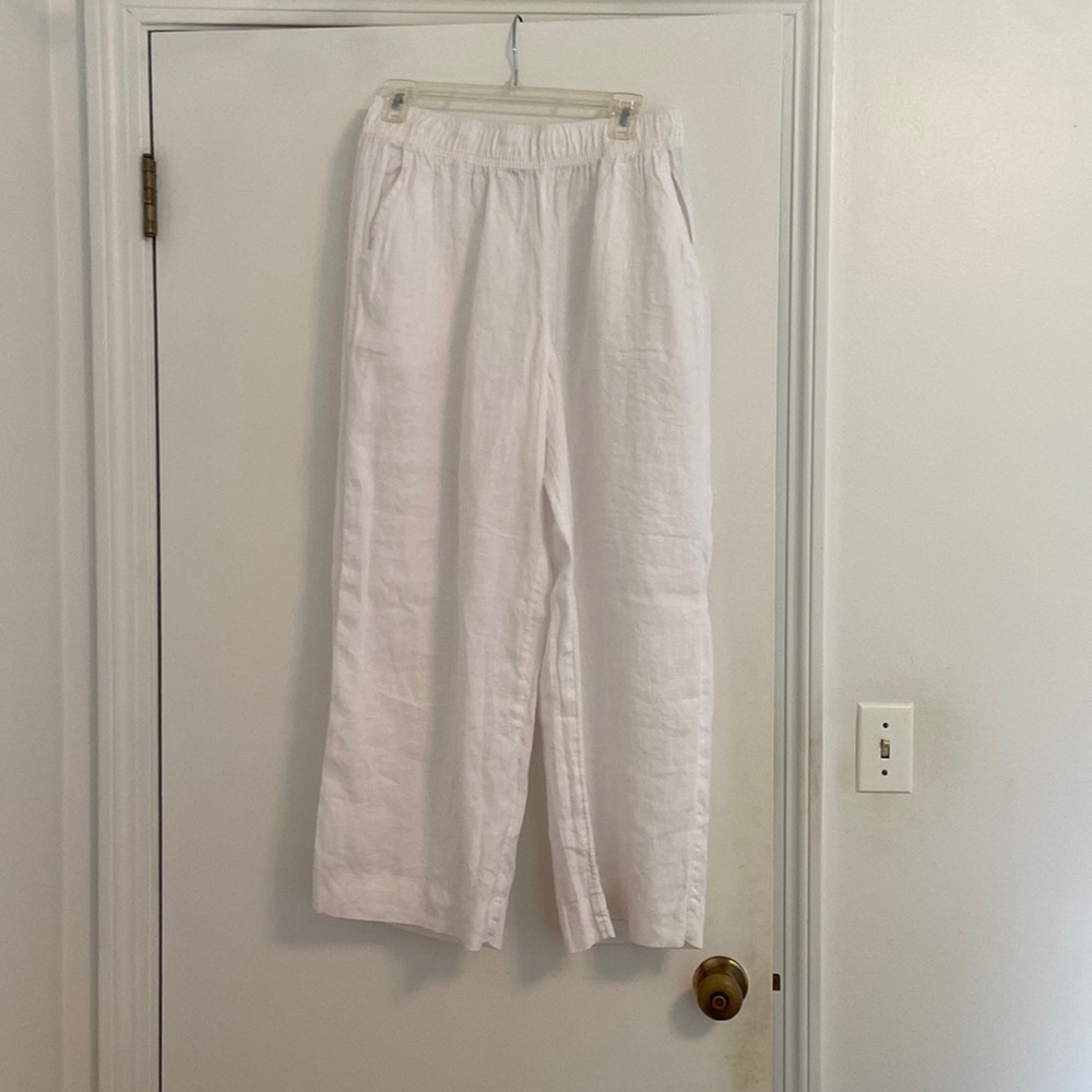 White linen pants